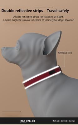 Collar para perros anti-escapo Collar reflector anti-perdida Collar ajustable para perros de tamaño medio y grande