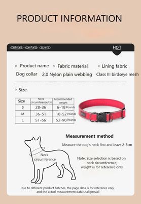 Collar para perros anti-escapo Collar reflector anti-perdida Collar ajustable para perros de tamaño medio y grande