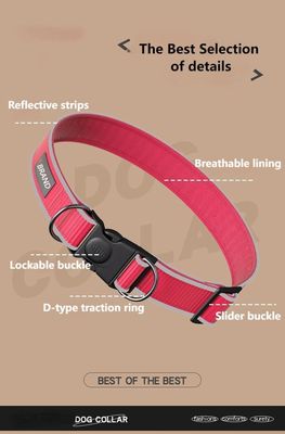 Collar para perros anti-escapo Collar reflector anti-perdida Collar ajustable para perros de tamaño medio y grande
